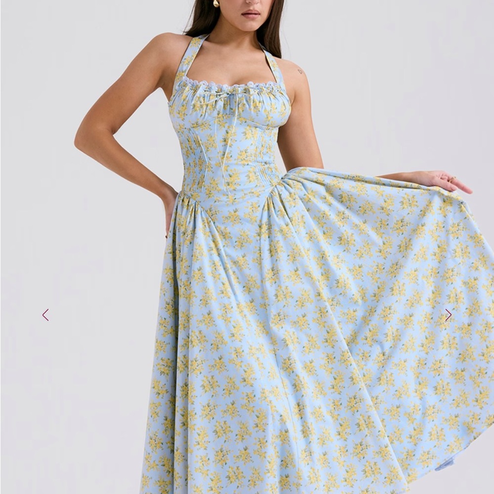 House of Cb women’s Arabella floral pleated halter sundress